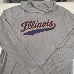 Vintage Illinois Fighting Illini Hoodie Mens XL‎ Gray Collegiate NCAA